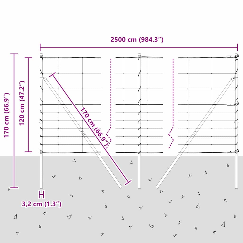 Ground Fix Geschweißter Drahtzaun 25 x 0,8 m Silber Netz