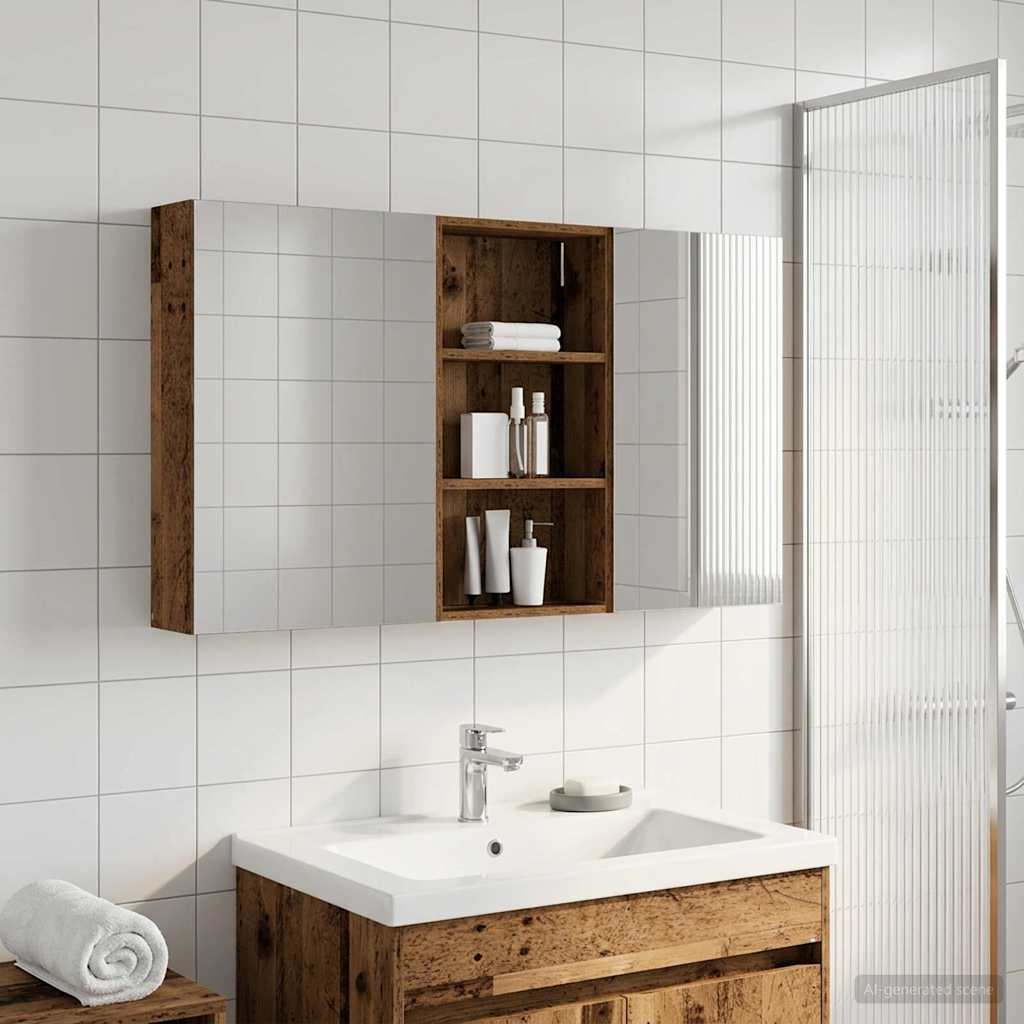 Badezimmerschrank-Set 3 pcs 80 x 10,5 x 50 cm Holzwerkstoff