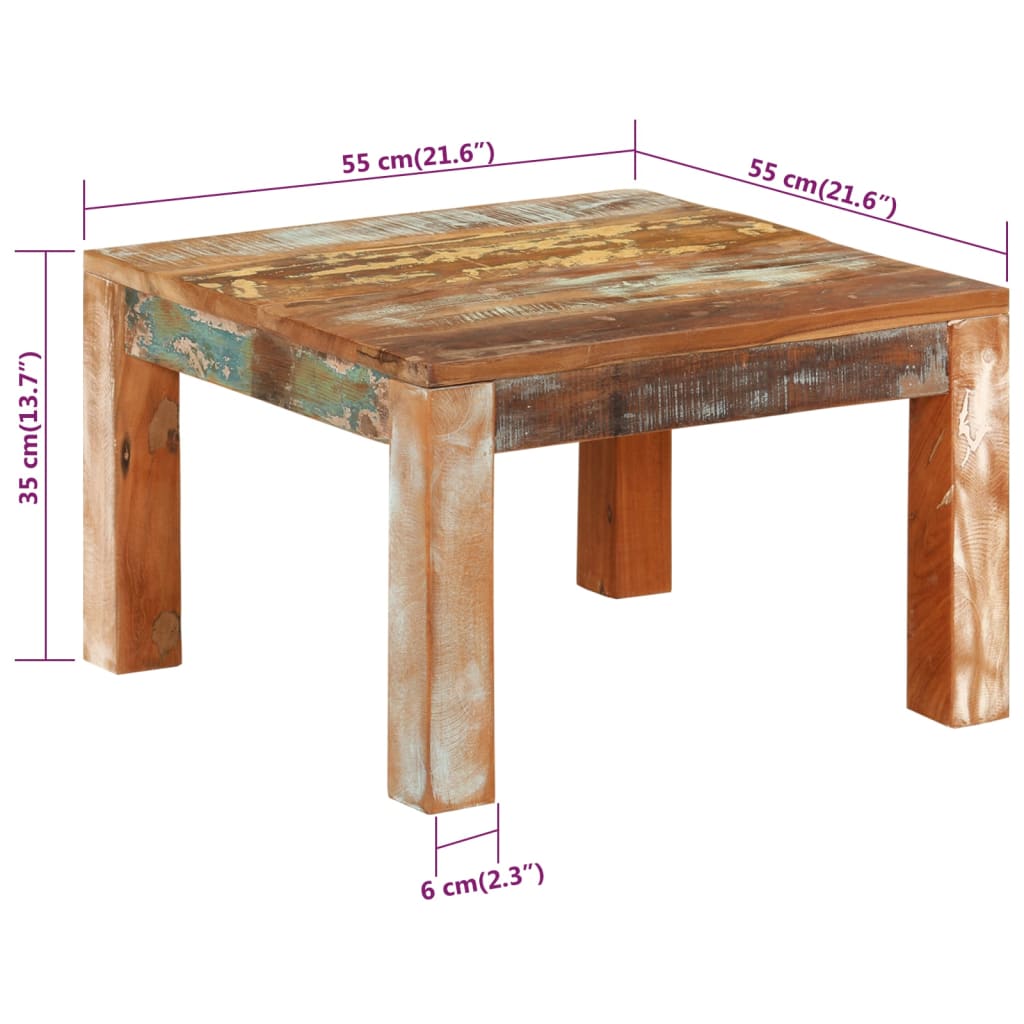 Couchtisch 80x80x40 cm Massivholz Mango