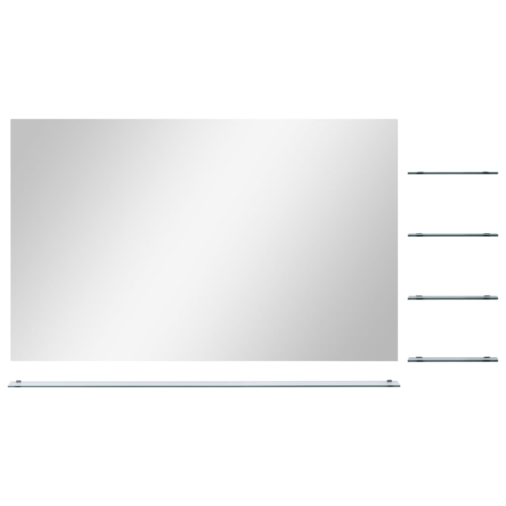 Wandspiegel mit Regal 50×60 cm Hartglas