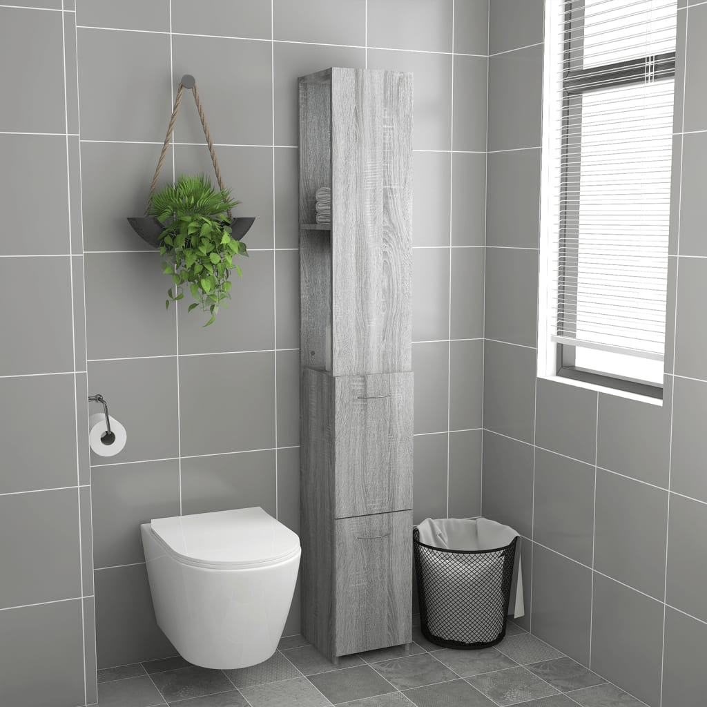 Badschrank Weiß 25x26,5x170 cm Holzwerkstoff