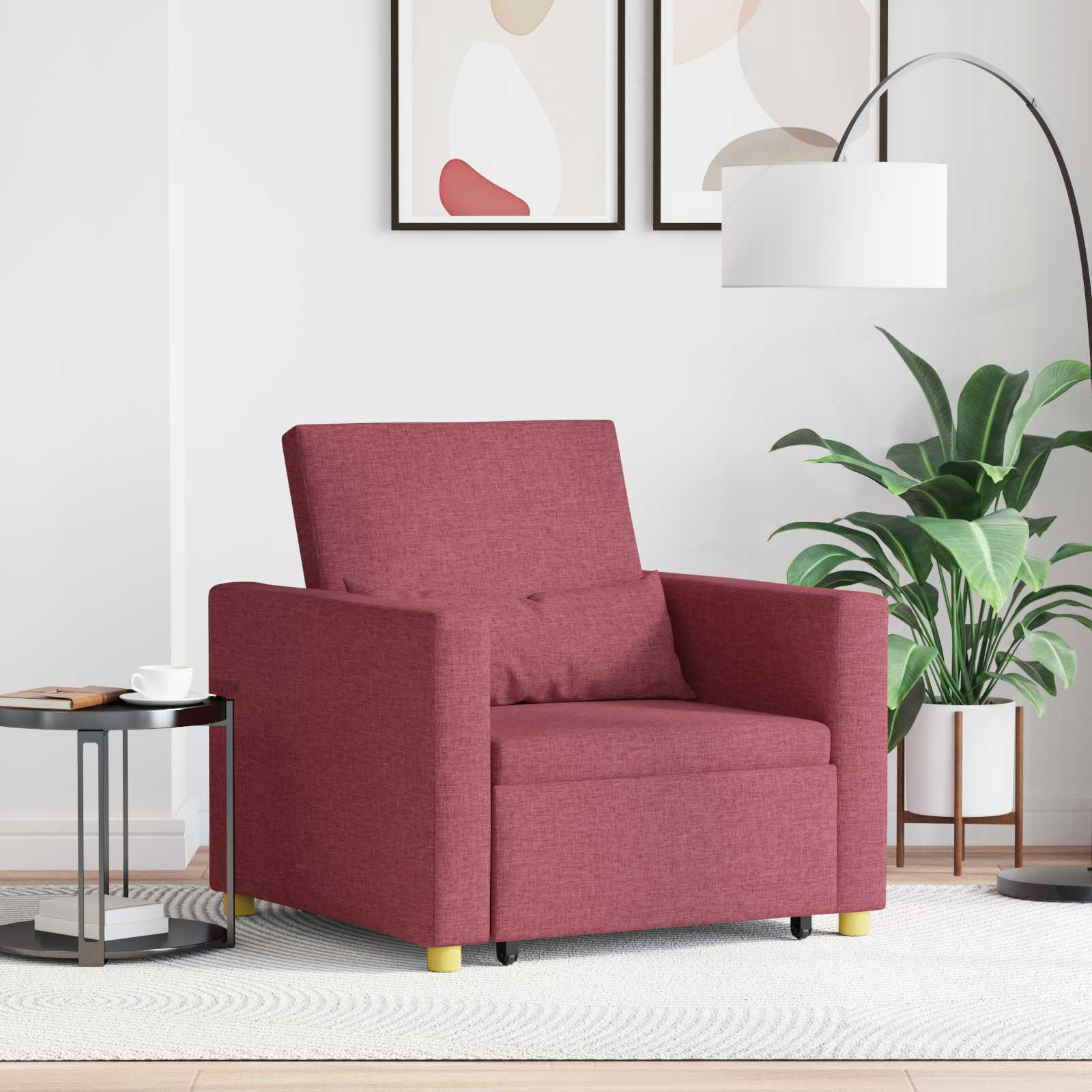 Ausziehbare Schlafcouch Einzel Hellgrau 90 x 165 x 87 cm Stoff