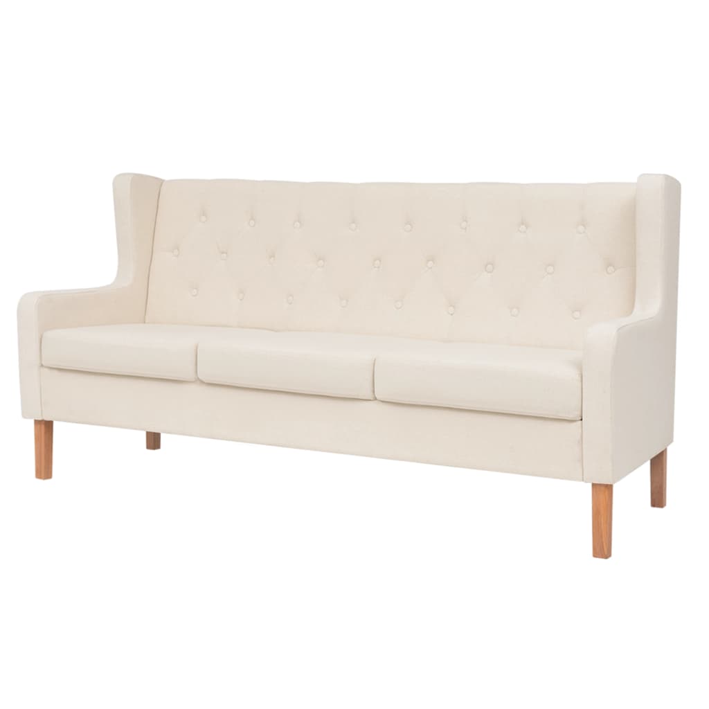 2-Sitzer Sofa Stoff Cremeweiß