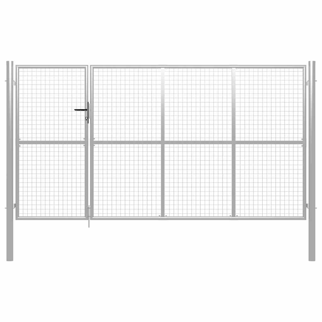 Gartentor aus Stahl 350 x 75 cm Grün