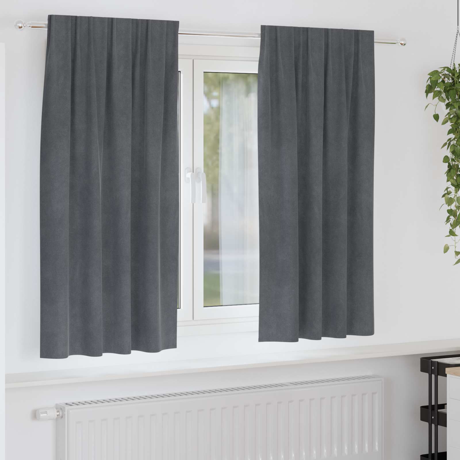 Verdunkelungsvorhänge 2 pcs Schwarz 140 x 140 cm Samt