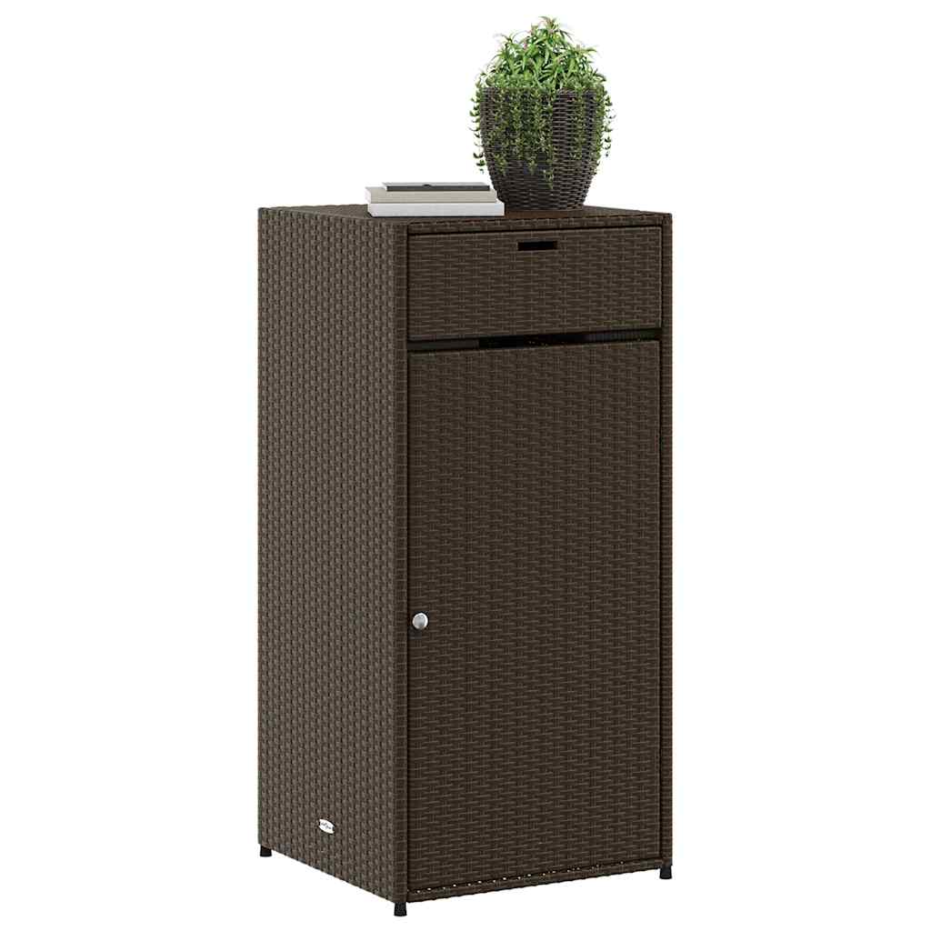 Gartenschrank Schwarz 55x55x111 cm Poly Rattan