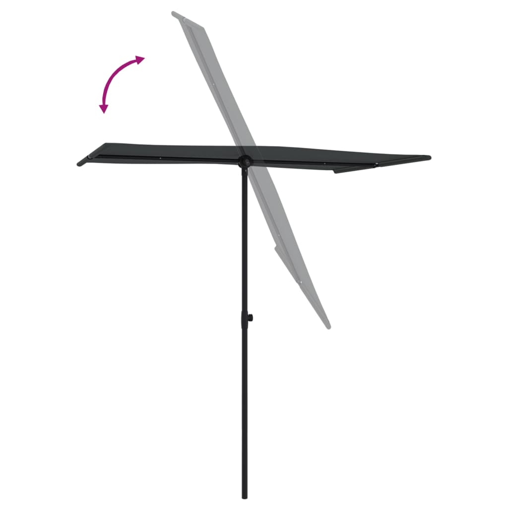 Sonnenschirm mit Aluminium-Mast 180x110 cm Bordeauxrot