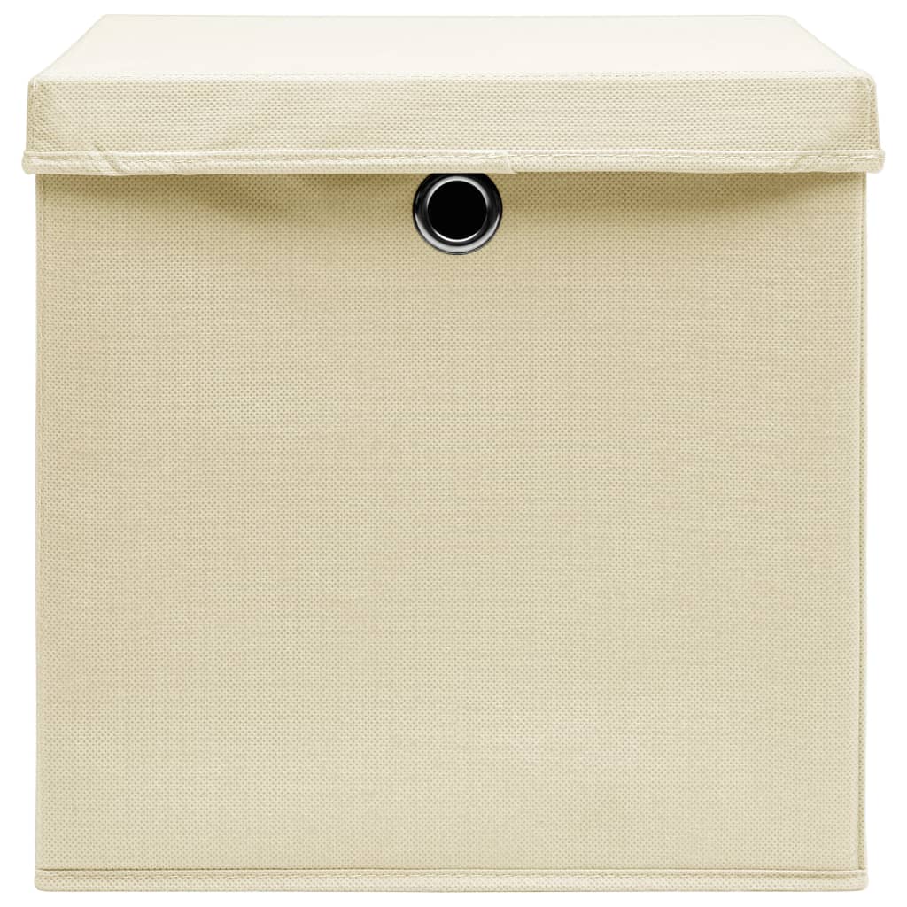 Aufbewahrungsboxen mit Deckeln 10 Stk. 28x28x28 cm Schwarz