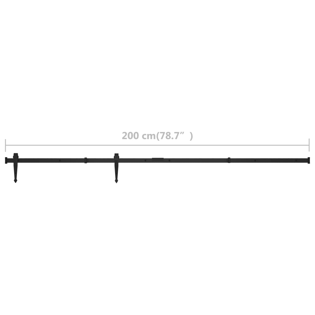 Mini Schiebetürbeschlag Set für Schranktüren 122 cm Carbonstahl