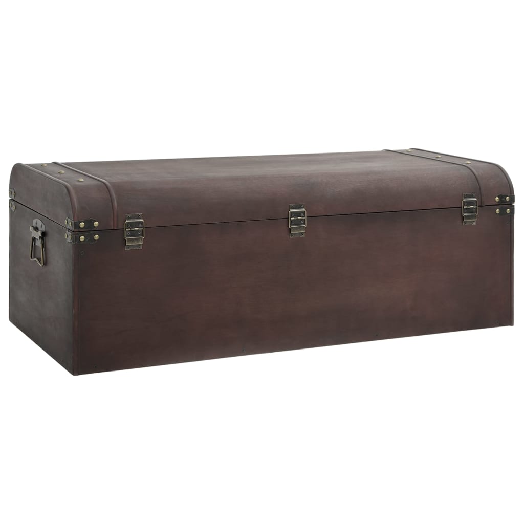 Schatztruhe mit Riegeln Dunkelbraun 79,5x39,5x39,5 cm Sperrholz