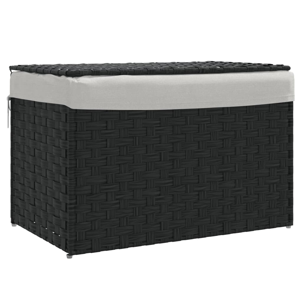 Wäschekorb mit Deckel 55,5x35x34 cm Poly Rattan