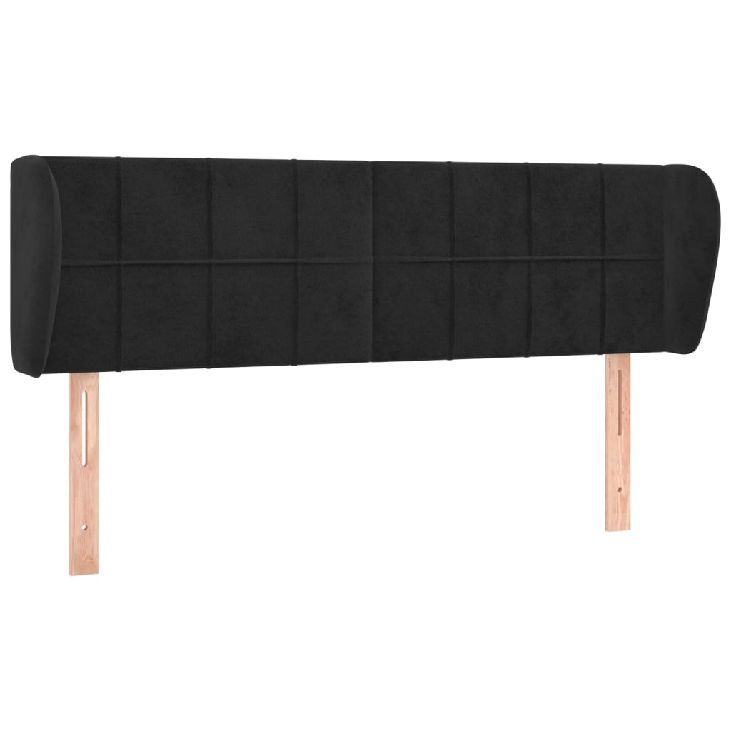 Kopfteil mit Ohren Dunkelblau 93x23x78/88 cm Samt