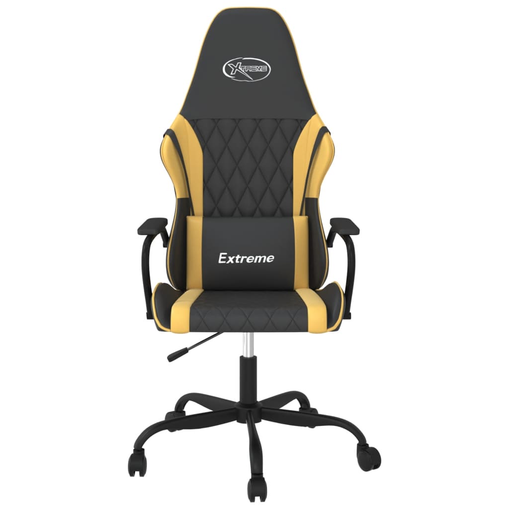Gaming-Stuhl mit Massagefunktion Schwarz und Blau Kunstleder