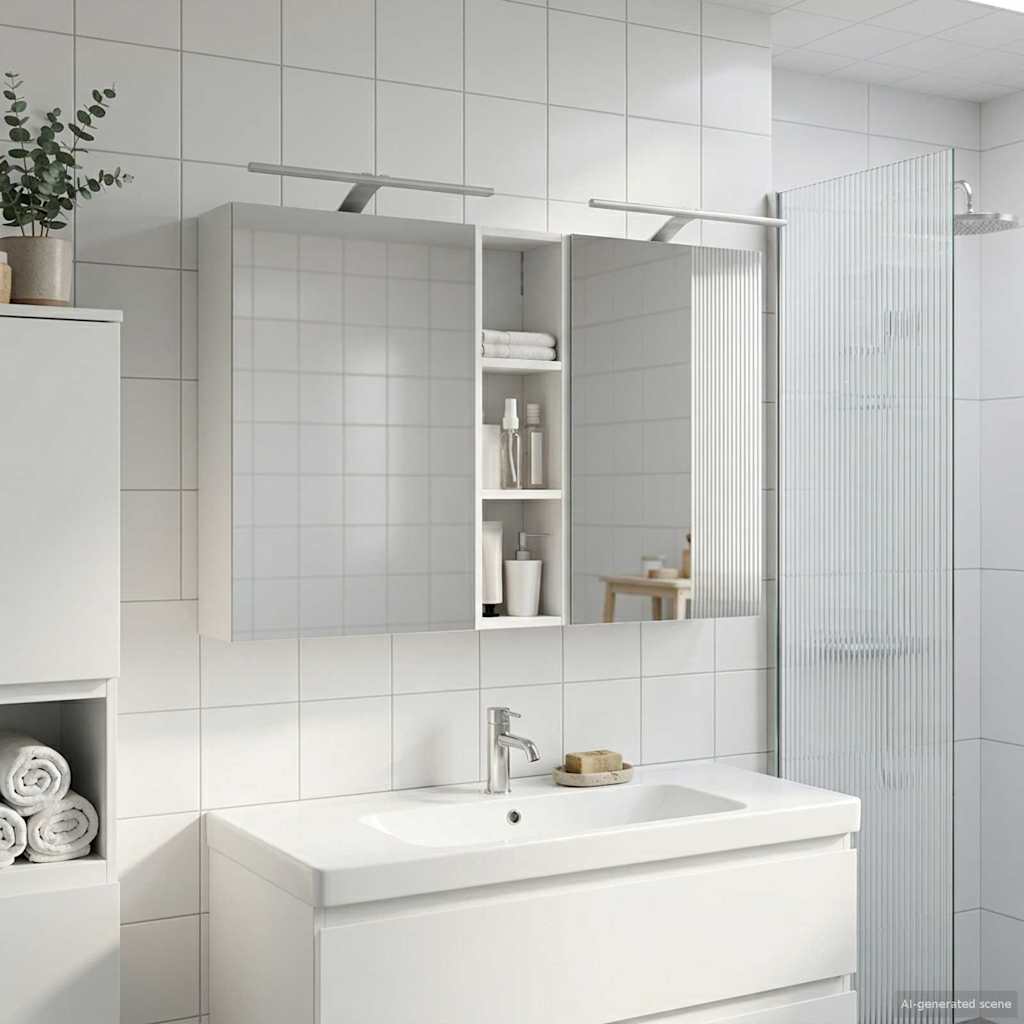 Badezimmerschrank-Set 3 pcs 80 x 10,5 x 50 cm Holzwerkstoff