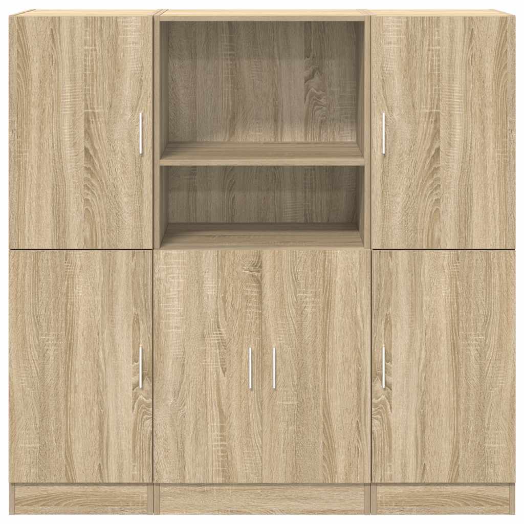 3-tlg. Küchenschrank-Set Weiß Holzwerkstoff