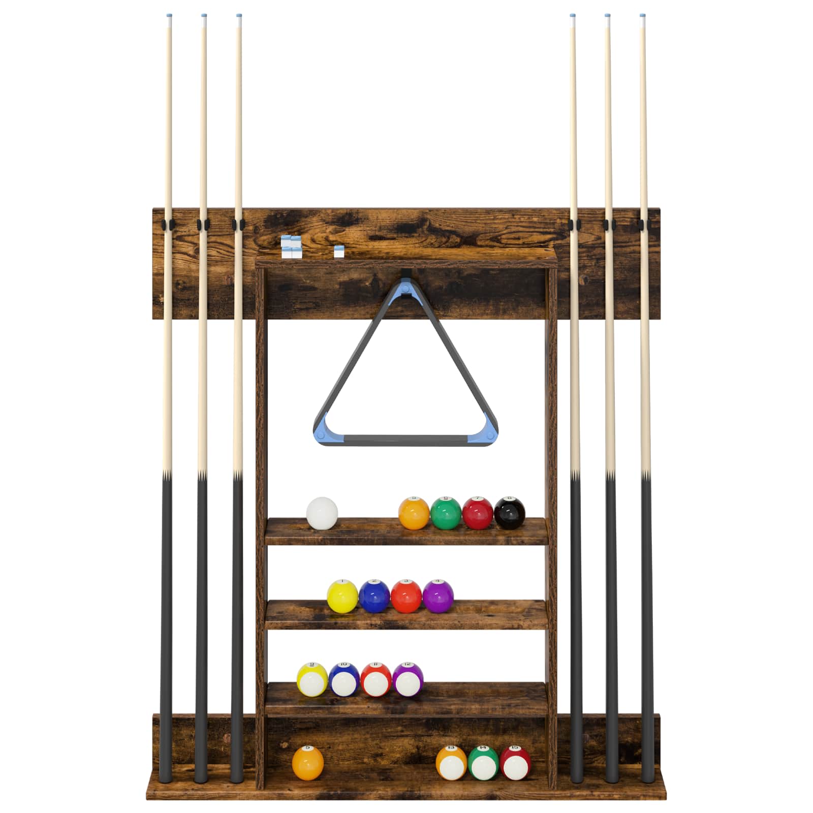 Billardqueue-Ständer Holzwerkstoff 93 x 12 x 103 cm Weiß
