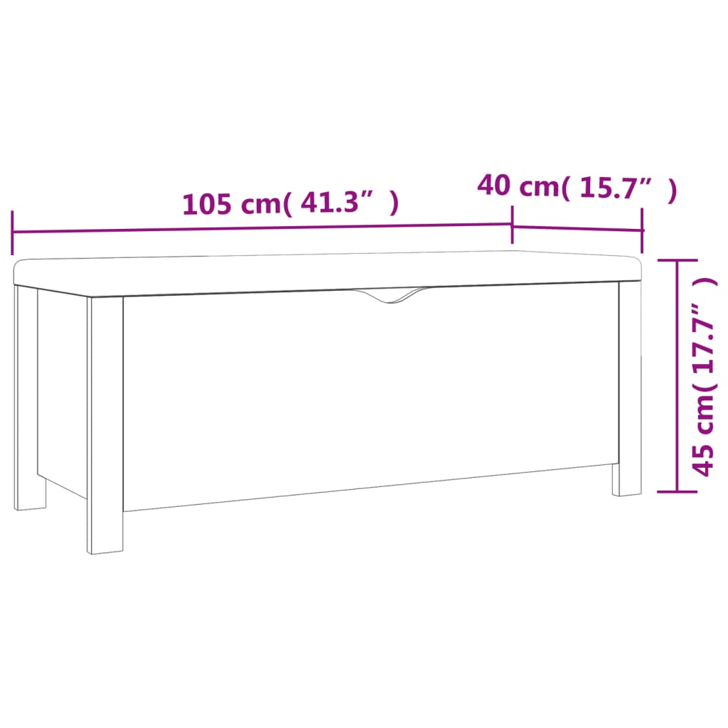 Aufbewahrungsbox mit Kissen Grau 105x40x45 cm