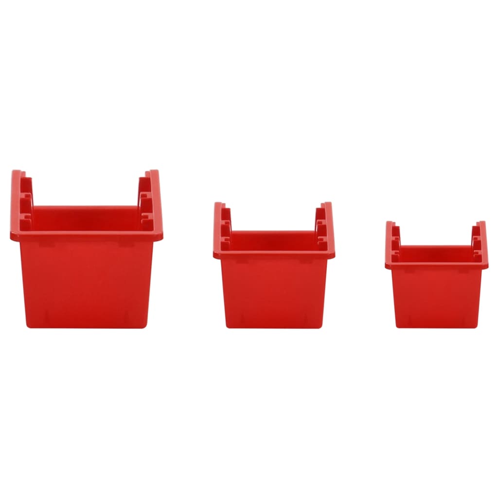 30-tlg Stapelboxen-Wandregal Rot & Schwarz 77x39cm Polypropylen