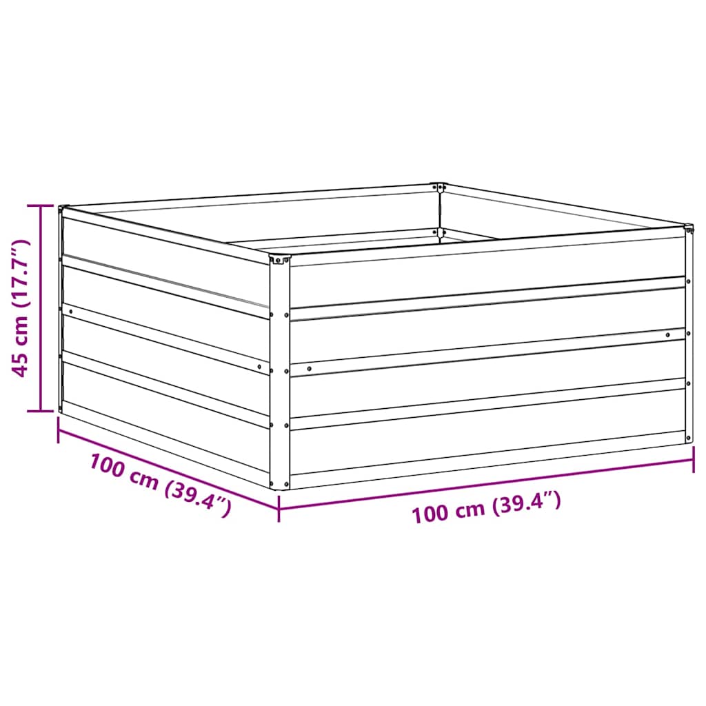 Hochbeet Hellbraun 100 x 100 x 77 cm Verzinkter Stahl