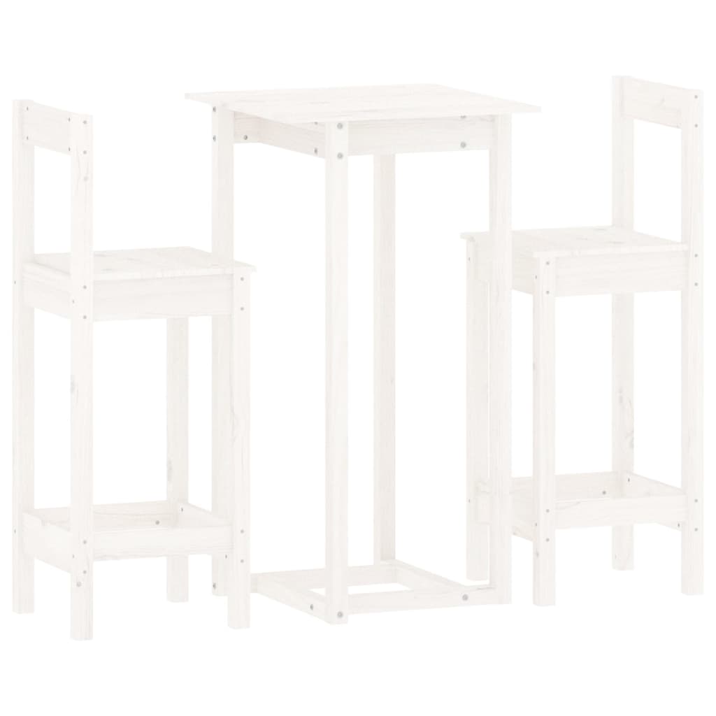3-tlg. Bar-Set Massivholz Kiefer