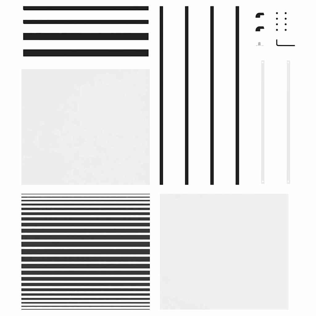 Schiebetür 3-teilig ESG-Glas und Aluminium 76x205 cm Schwarz