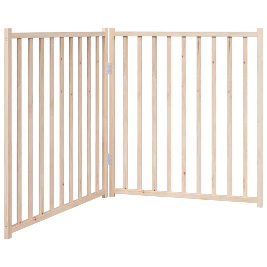 3-tlg. Hundetor Faltbar 150 cm Massivholz Tanne