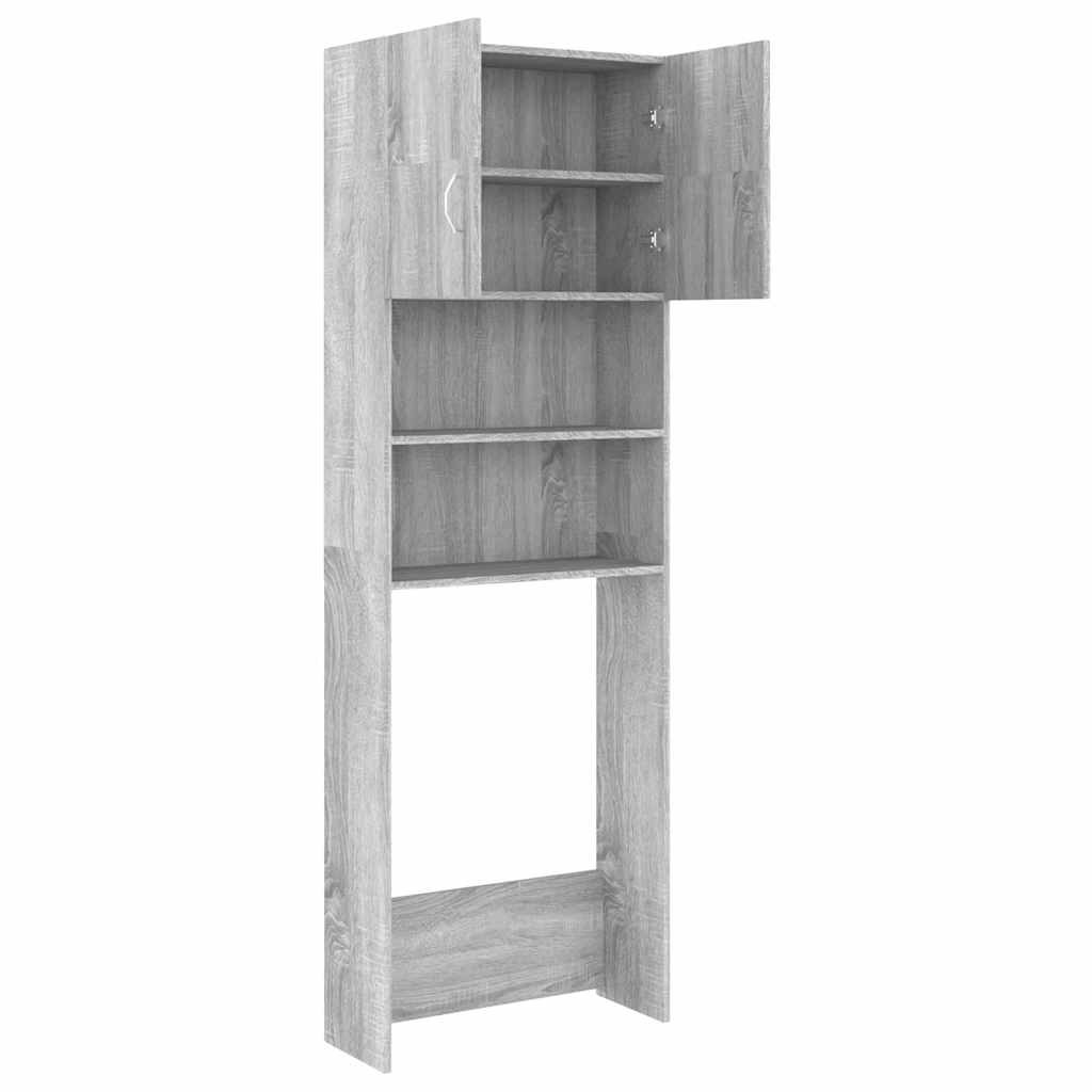 Waschmaschinenschrank Weiß 64x25,5x190 cm Holzwerkstoff