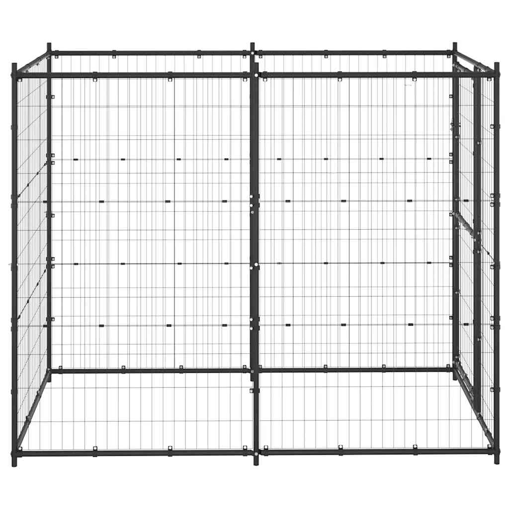 Outdoor-Hundezwinger Stahl mit Überdachung 110x220x180 cm