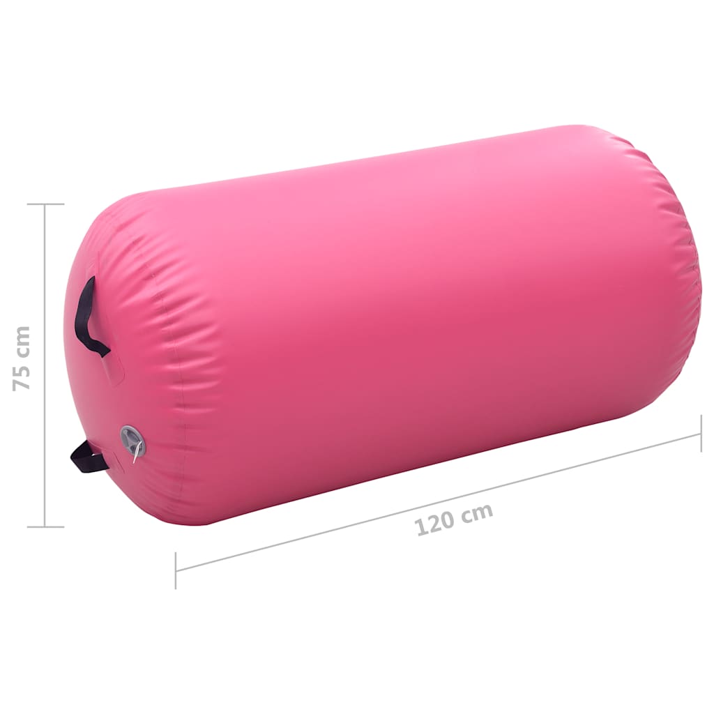 Aufblasbare Gymnastik-Rolle mit Pumpe 100x60 cm PVC Rosa