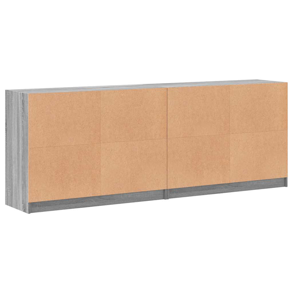 Bücherschrank mit Türen Weiß 204x37x75 cm Holzwerkstoff