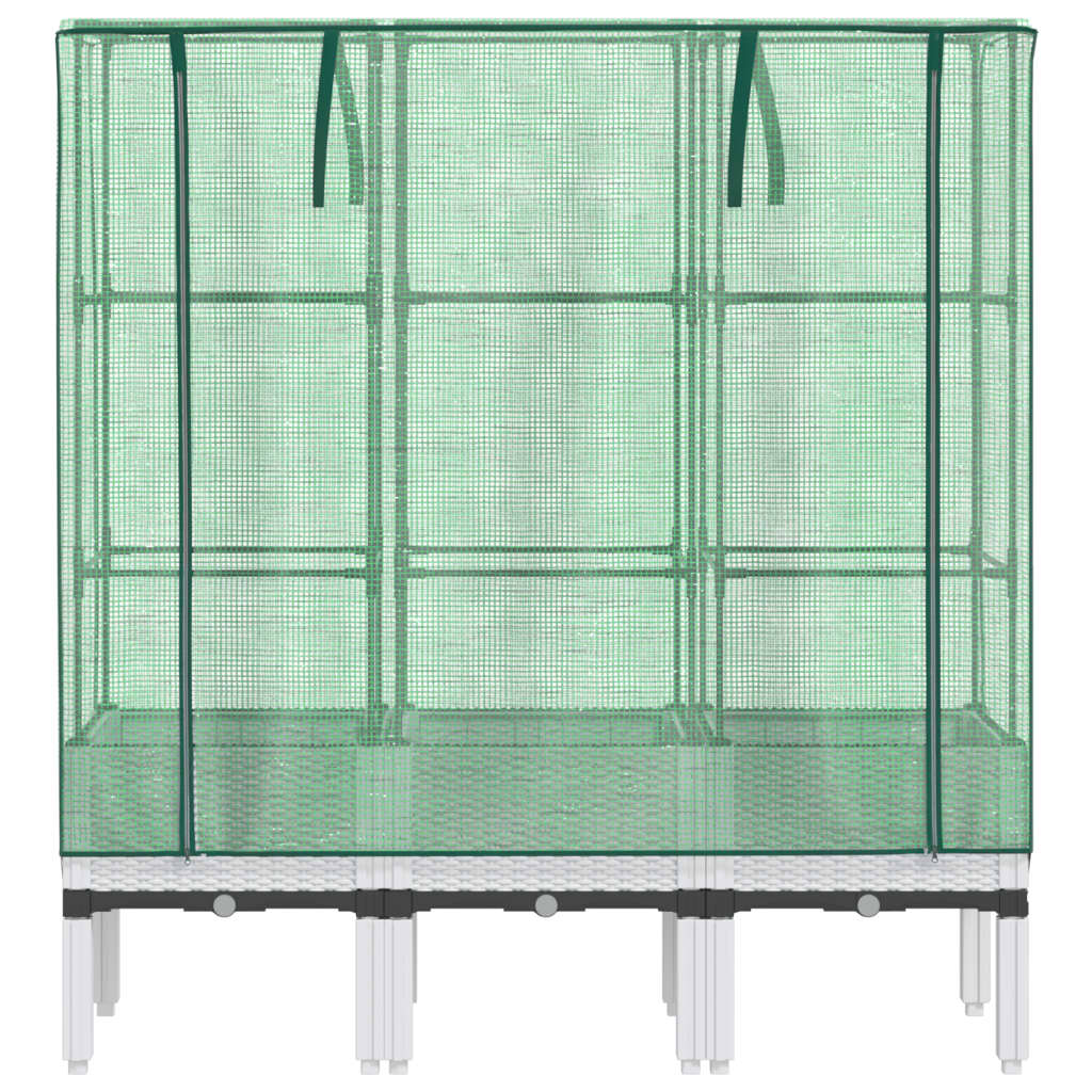 Hochbeet mit Gewächshaus-Aufsatz Rattan-Optik 40x40x140 cm