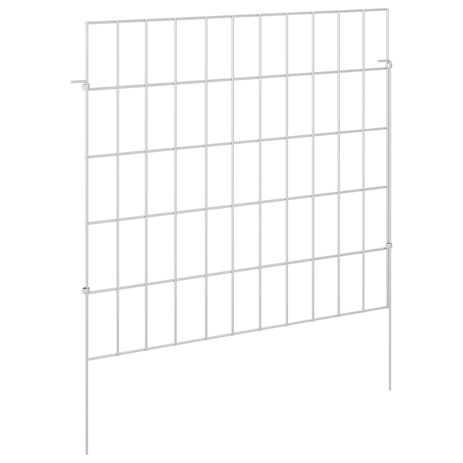 Gartenzaun mit Pfählen 12 pcs 35 x 30 cm Mesh Verzinkter Stahl