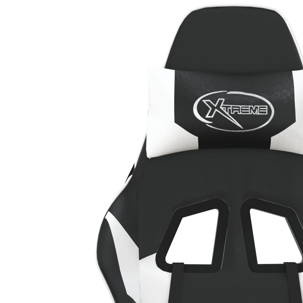 Gaming-Stuhl mit Massagefunktion Schwarz und Blau Kunstleder