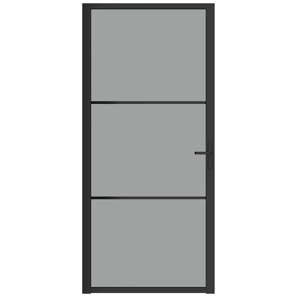 Innentür ESG Glas und Aluminium 76x201,5 cm Schwarz