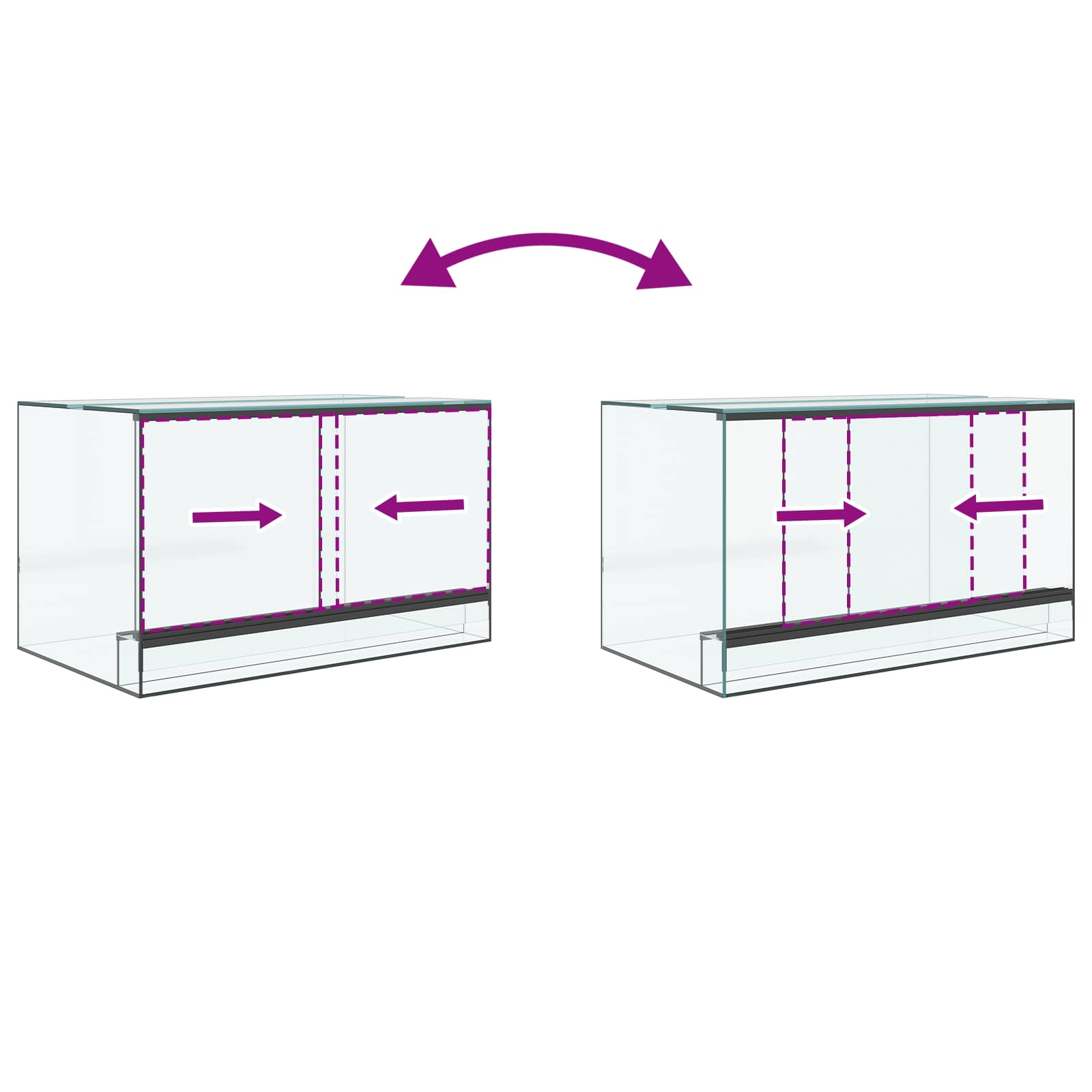 Terrarium mit Speicher Transparent 30 x 30 x 30 cm Glas