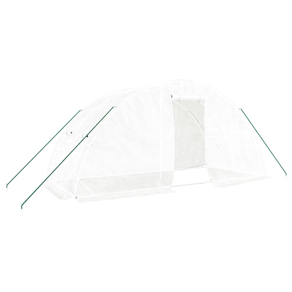 Gewächshaus mit Stahlrahmen Weiß 40 m² 8x5x2,3 m