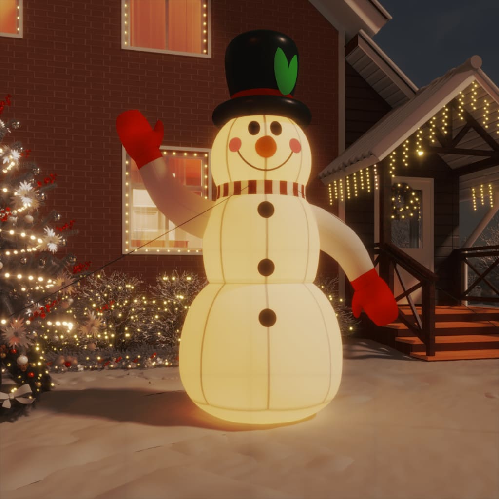 Aufblasbarer Schneemann mit LEDs 455 cm