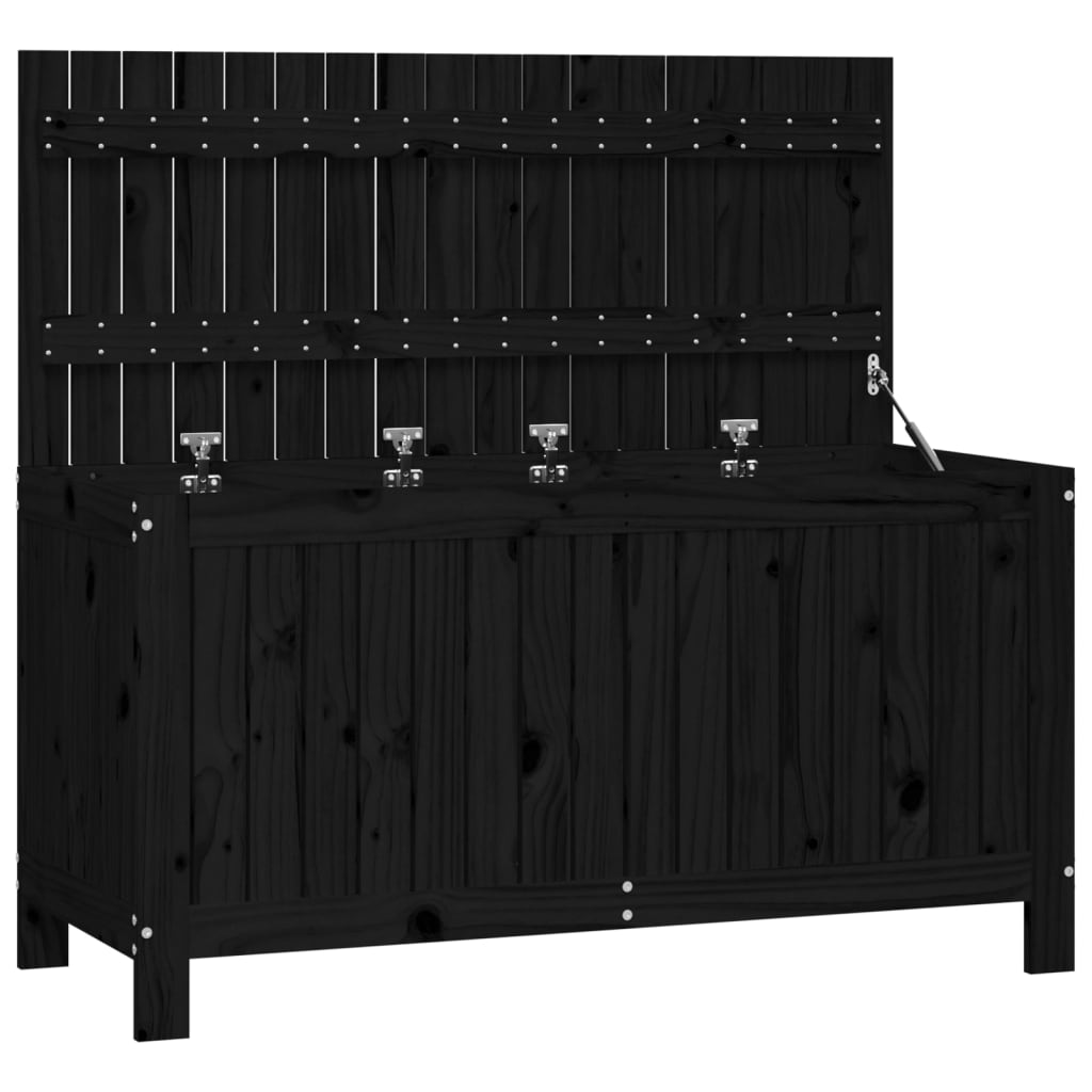Gartentruhe Grau 76x42,5x54 cm Massivholz Kiefer