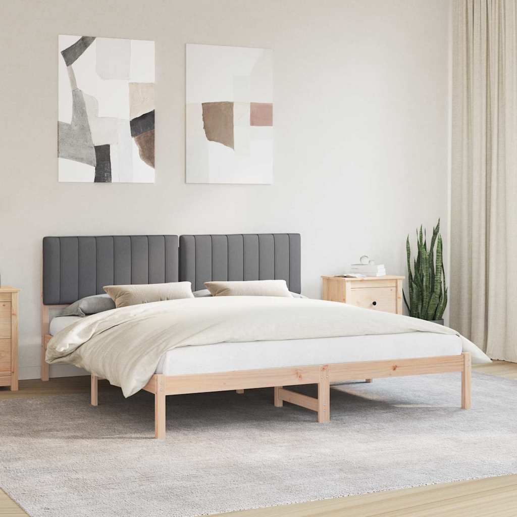 Bettgestell mit gepolstertem Kopfteil Hellgrau 200 x 200 cm