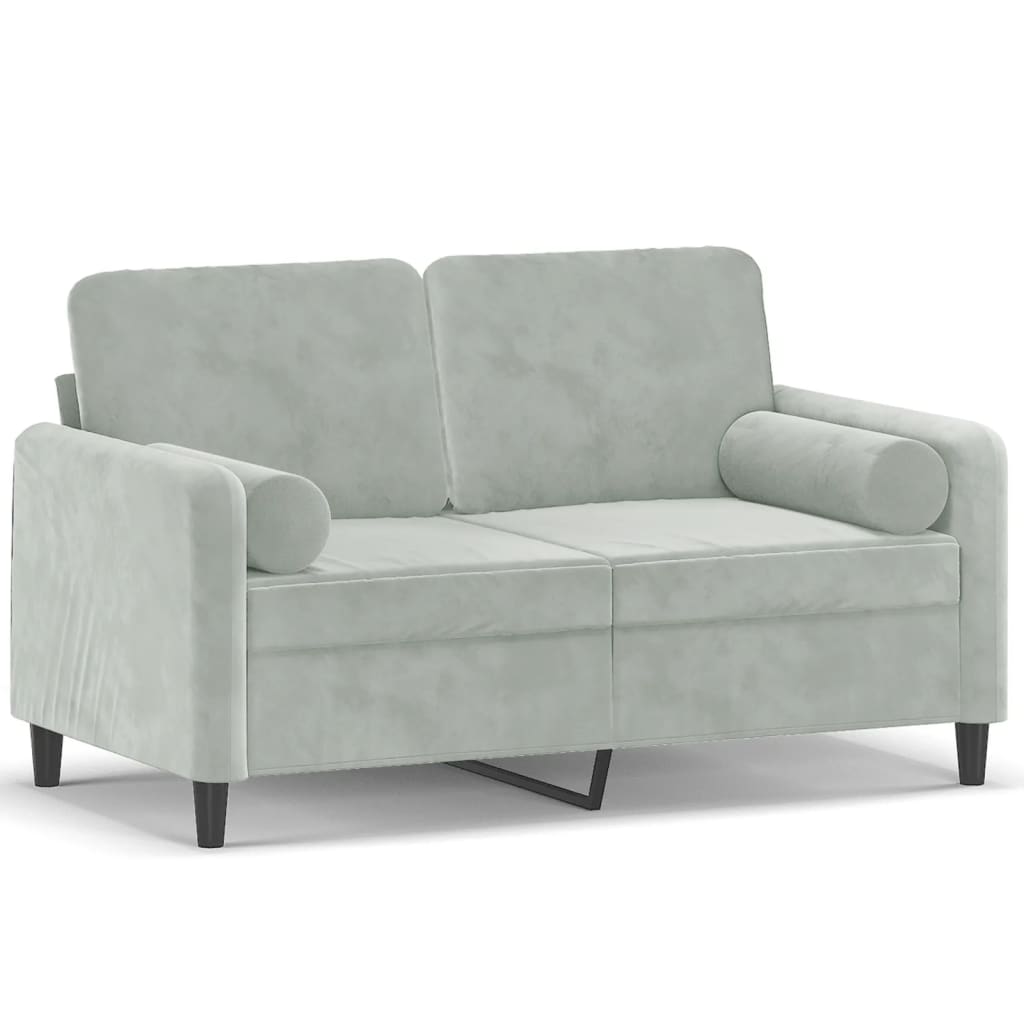 2-Sitzer-Sofa mit Zierkissen Dunkelgrün 120 cm Samt