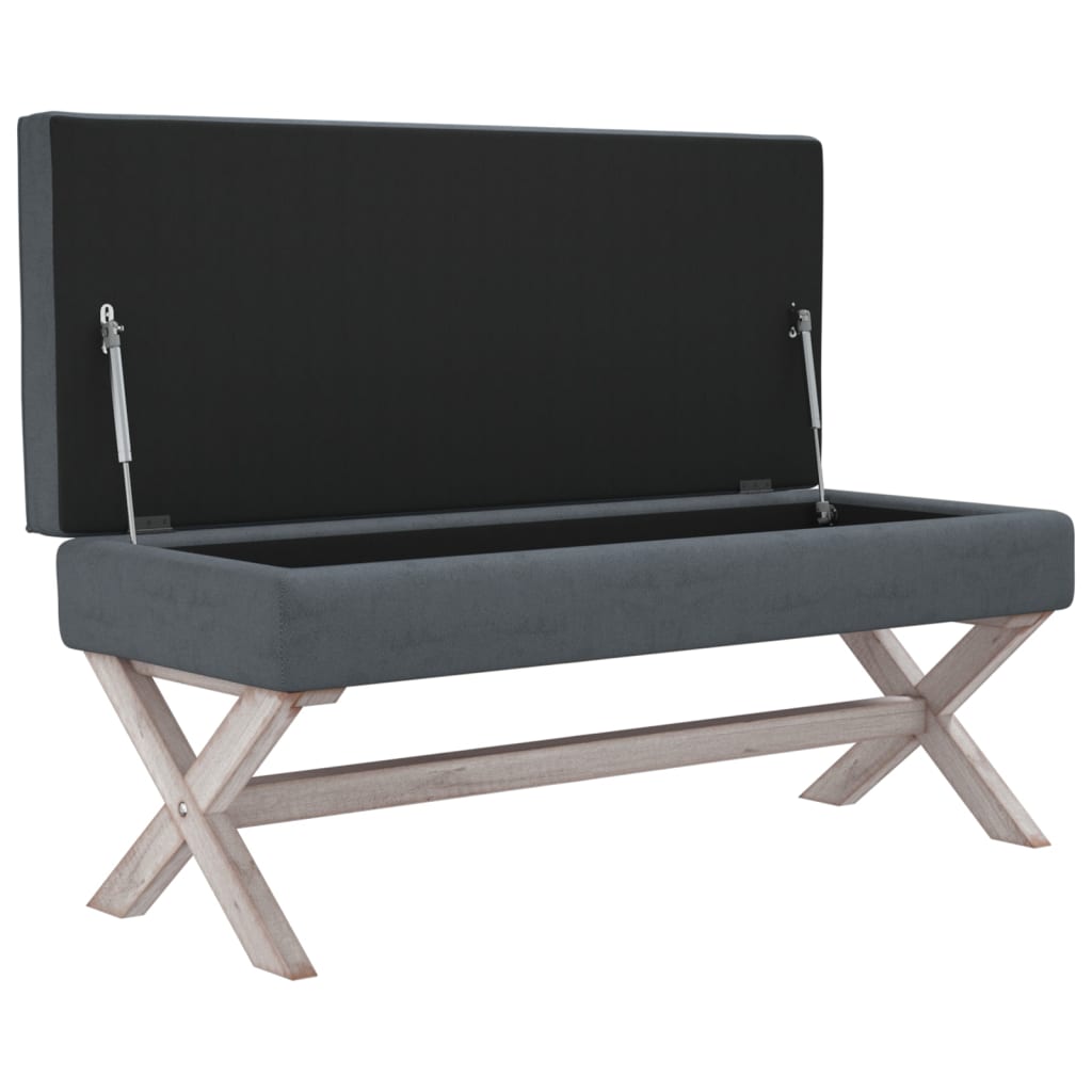 Hocker mit Stauraum Dunkelgrau 45x45x49 cm Stoff