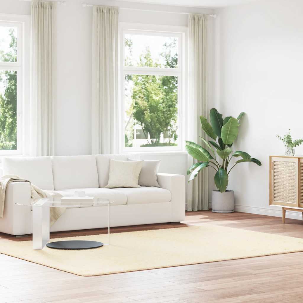 Teppich Shaggy Hochflor NAVARRA Beige 60x100 cm Polyester