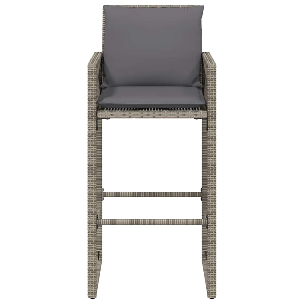 Garten-Barhocker 2 Stk. Schwarz Poly Rattan