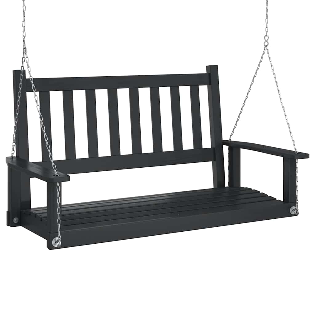 Garten-Hängestuhl mit Metallketten Braun Massivholz Tanne
