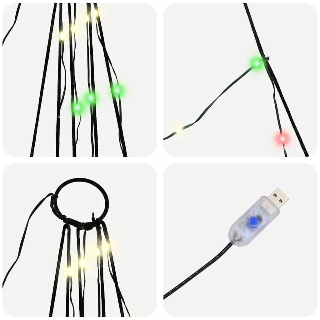 LED Weihnachtsbaum mit Erdspießen Warmes Weiß 182 cm Metall