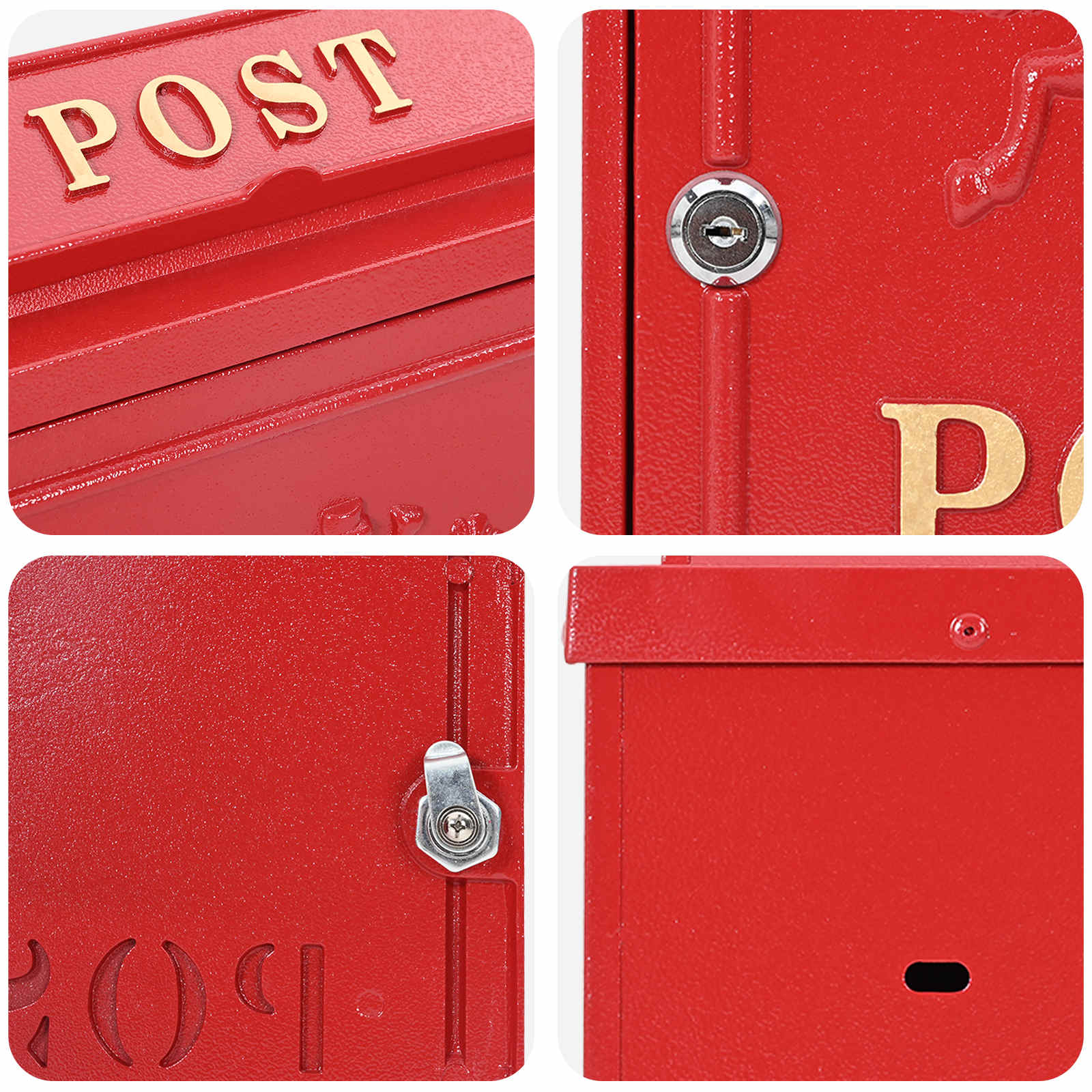 Wandmontierter Briefkasten Grün 29 x 13 x 41 cm Gussaluminium
