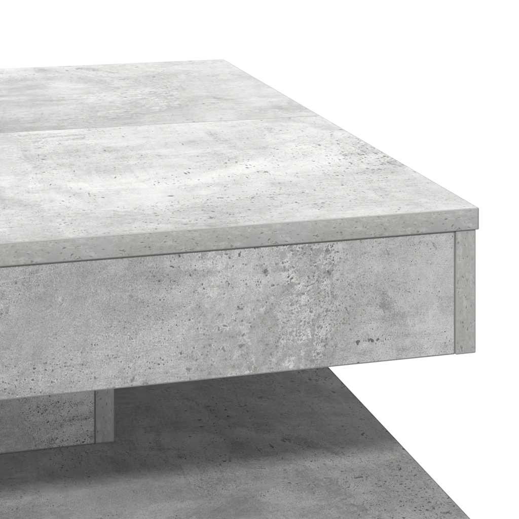 Couchtisch 360-Grad Drehbar Weiß 90x90x34,5 cm