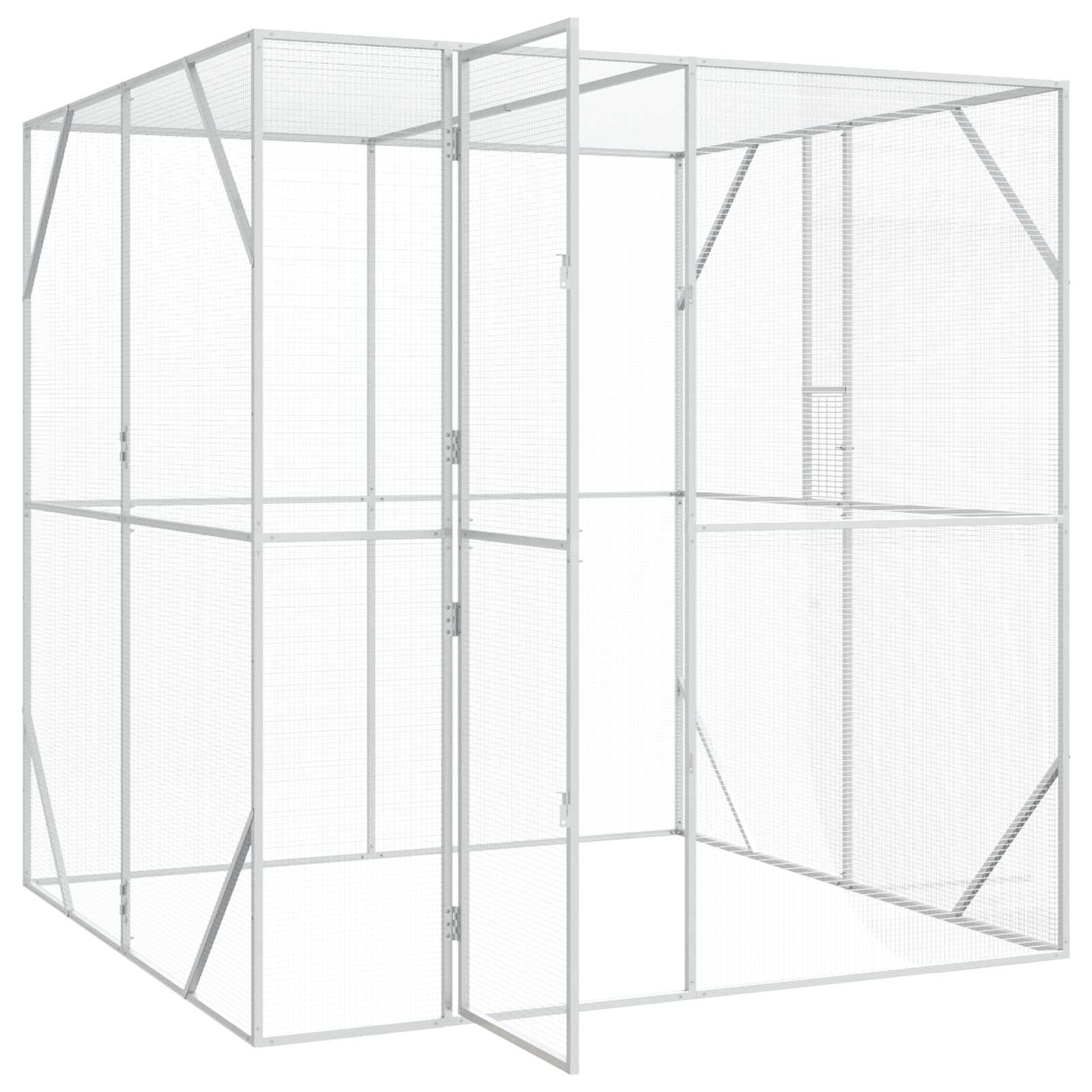 Vogelkäfig Anthrazit 210 x 304 x 213 cm Verzinkter Stahl
