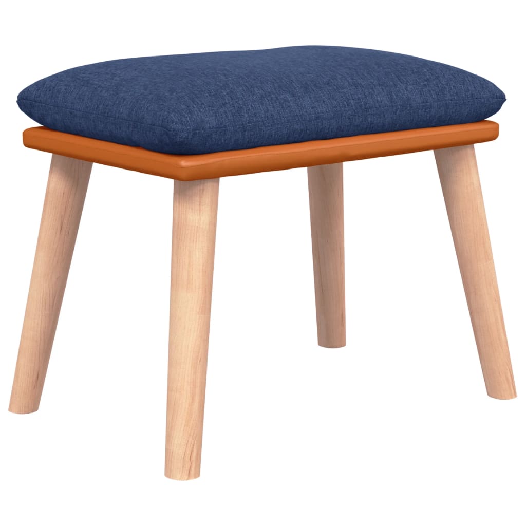 Fußhocker Hellgrau 45x29,5x35 cm Stoff und Kunstleder