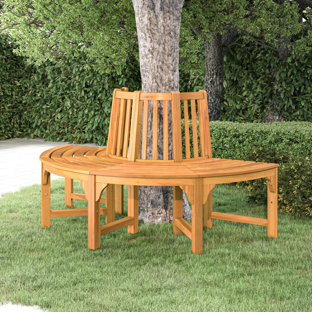 Baumbank Rund Ø208 cm Massivholz Eukalyptus